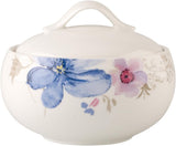 Villeroy & Boch Mariefleur Gris Basic cukřenka, prémiový porcelán, bílá/vícebarevná