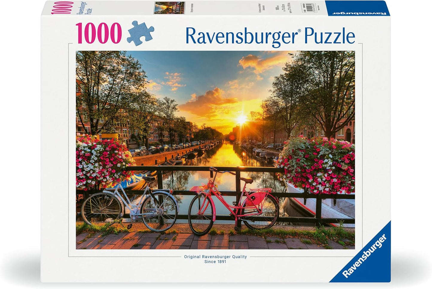 Puzzle Ravensburger 12000662 1000 dílků Jízdní kola v Amsterdamu - Barevné puzzle pro dospělé i děti v osvědčené kvalitě Ravensburger Puzzle Naty Shop