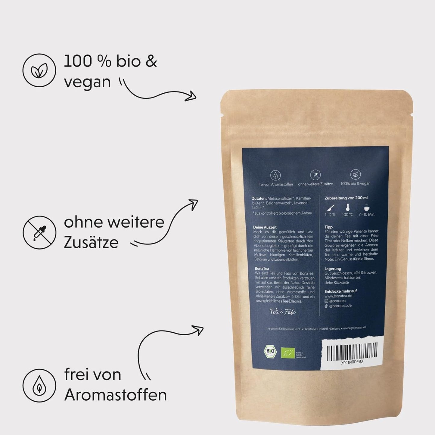 Večerní čaj BIO 100 g - Váš odpočinek s kozlíkem, levandulí, meduňkou, heřmánkem, směs bylinných čajů pro večerní relax