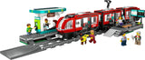 LEGO City tramvaj se stanicí, nápad na dárek pro fanoušky autíček od 7 let, se 6 minifigurkami a vodicím psem pro hraní rolí, stavebnice 60423 Stavebnice Besuche den LEGO-Store