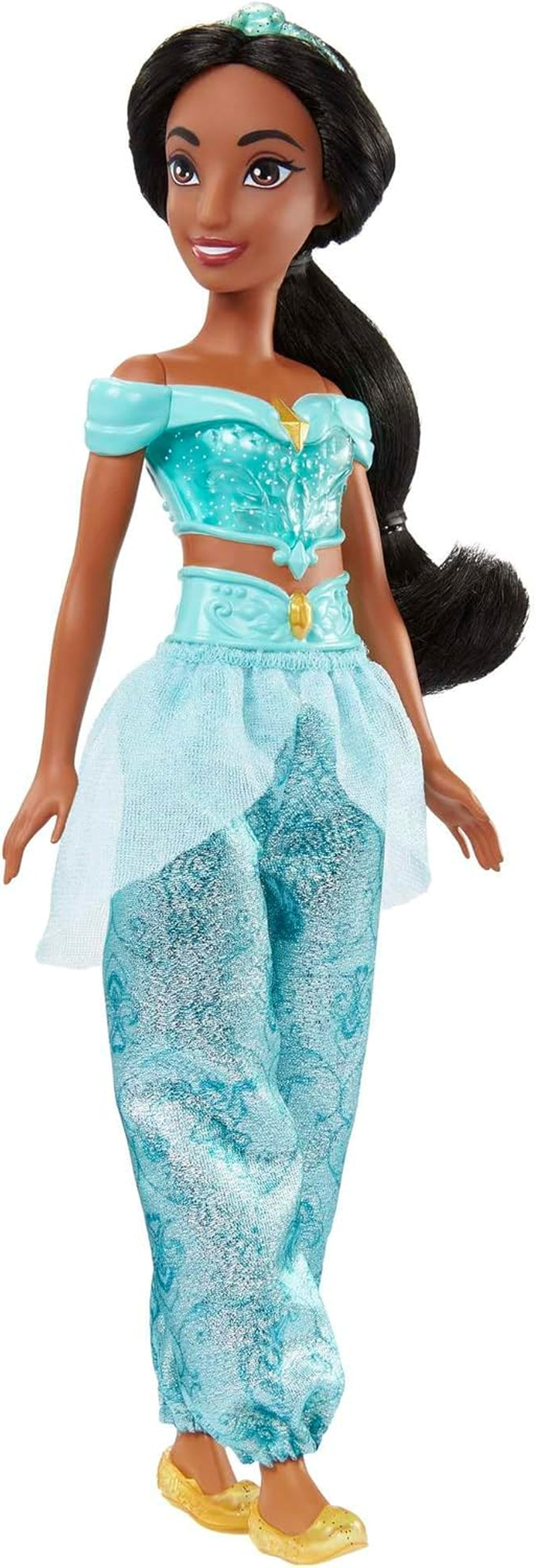 Mattel Disney Princess Toy Jasmine Kloubová módní panenka se třpytivým oblečením a doplňky Dárek pro děti inspirovaný filmem Disney HLW12