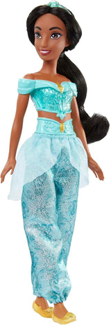 Mattel Disney Princess Toy Jasmine Kloubová módní panenka se třpytivým oblečením a doplňky Dárek pro děti inspirovaný filmem Disney HLW12