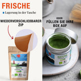 ORIGEENS BIO MATCHA CEREMONIÁLNÍ STUPEŇ "SHIKA" - Organický japonský čaj ze Shizuoka - Matcha Latte/Usucha - 30g doplňovací sáček - Ceremoniální stupeň organického Matcha zeleného čaje v prášku