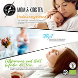 VITSTORM® BIO TEE Mom & Kids - Čaj pro ženy a kojící ženy - Rooibos, jablko, fenykl, meduňka, alchemilka, jahoda - Relaxační čaj - Ovocný a lahodný - Bez kofeinu - Bylinný čaj 100 g