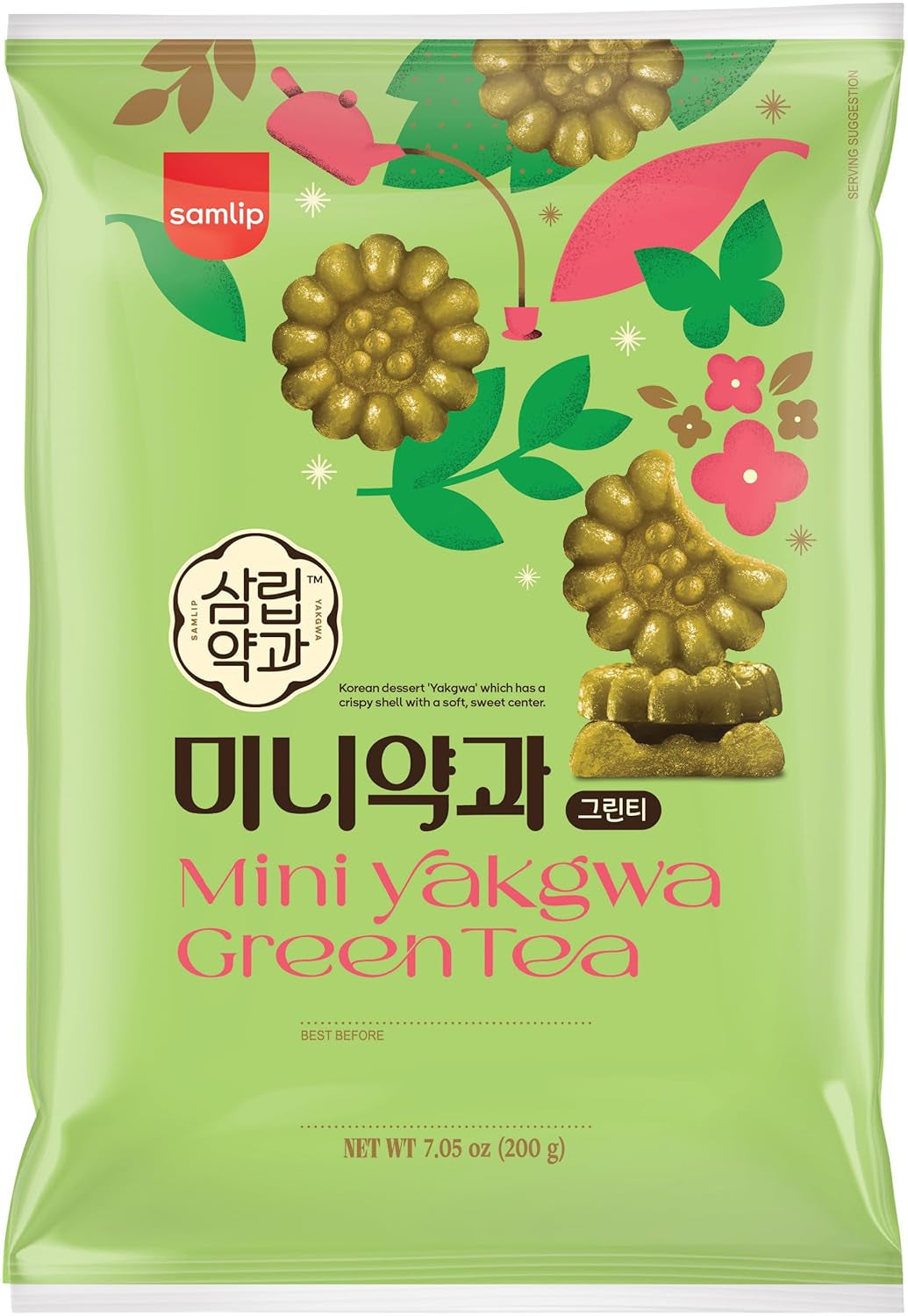 Yakgwa mini sušenky, zelený čaj, min. 26 kusů, každý 7,1 g, 1 x 200 g