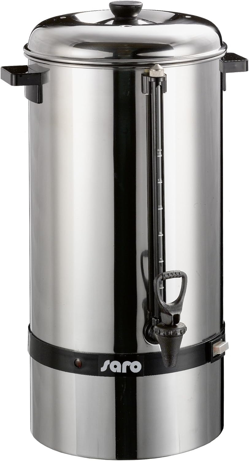 Kávovar Saro s kulatým filtrem - 6,75 l / 40 šálků - nerez - funkce spařování a udržování tepla - bezpečnostní kohoutek - průhledítko - 1,5 kW - model SAROMICA 6005