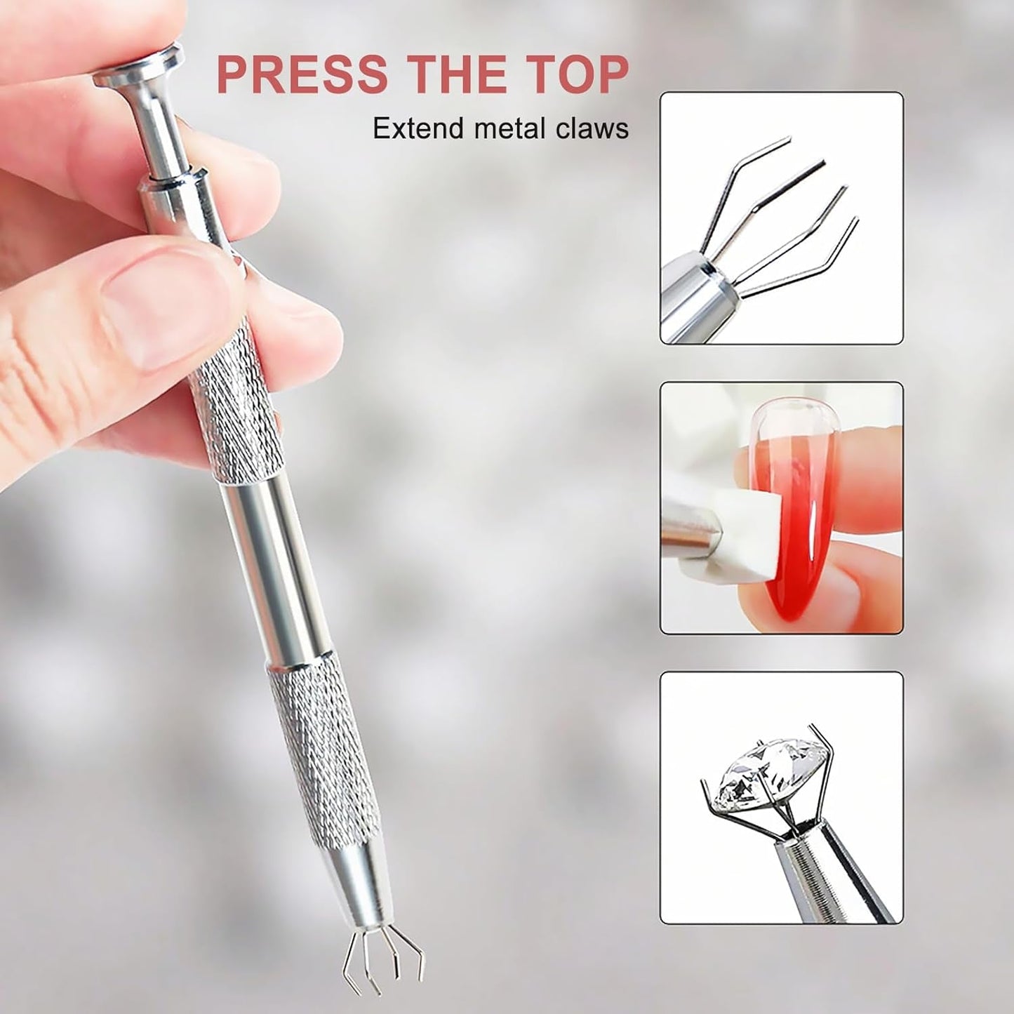 Qufiiry 200 Stück Nail Art Schwämme Mit Metallgreifer, Nagelkunst Schwammpinsel, Maniküre Zubehör Für Nägel, Um Eine Varavländ Von Gradient Nail Art Patterns to Create (Bílá)