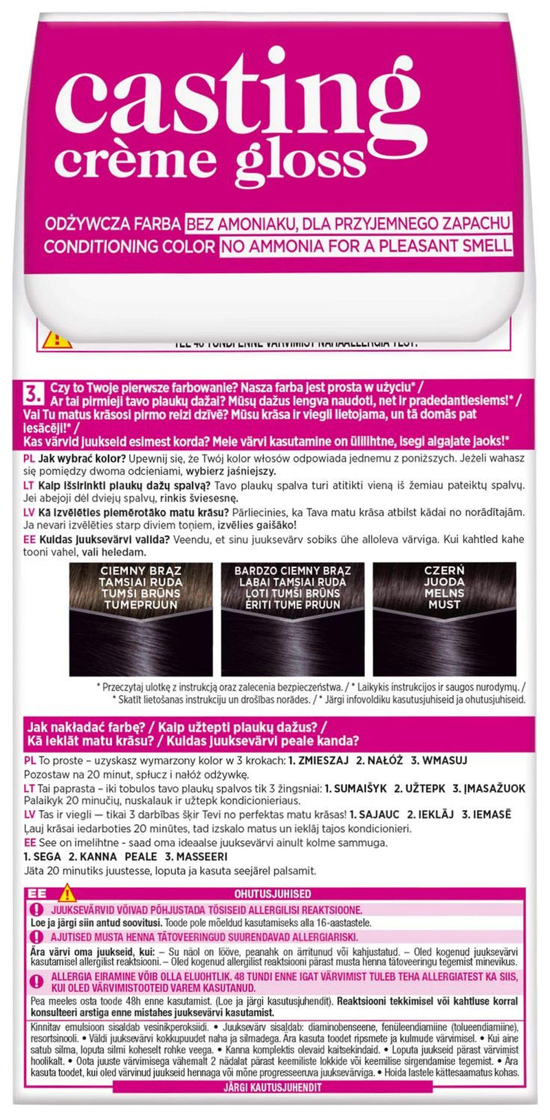Barva na vlasy L'Oréal Paris Casting Crème Gloss 210 - Navy Blue Black Hair Dye Shop