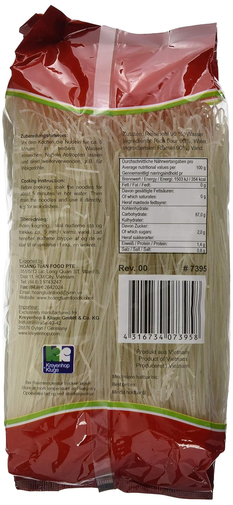 Ricefield Vermicelli 0,8 mm Bun Gao 6 balení (6 x 400 g)