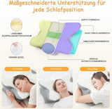 Ergonomický polštář na krk z paměťové pěny s odnímatelným pratelným potahem pro ortopedický spánek, bolesti krku a břicha (55X35X13 cm) Naty Shop Krční ortopedické polštáře