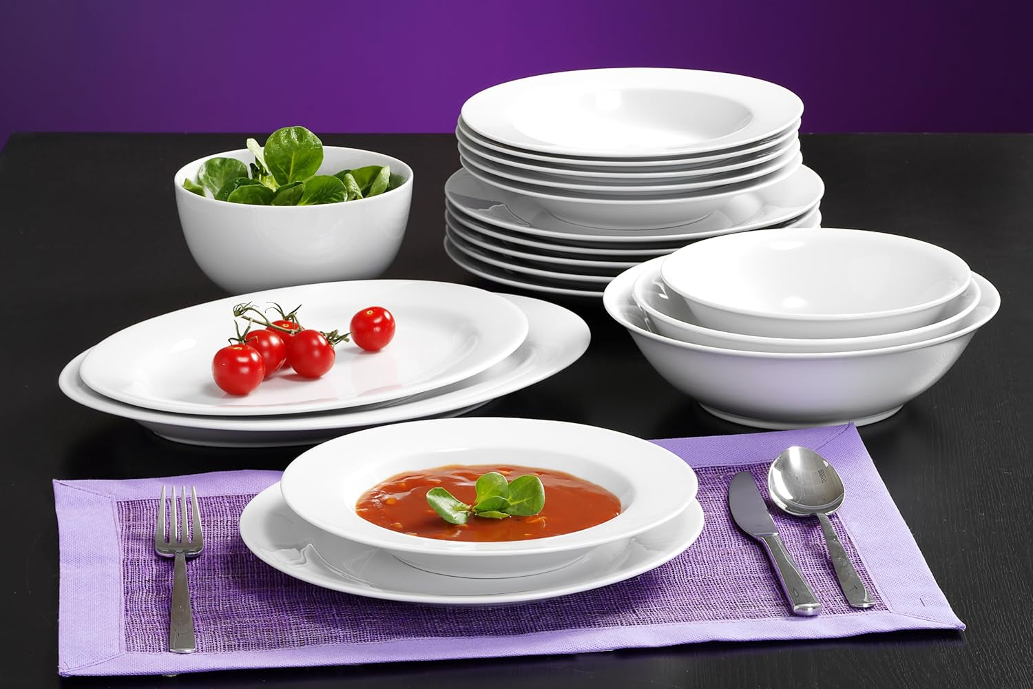 Jídelní sada Ritzenhoff & Breker Bianco, 12 kusů, porcelán