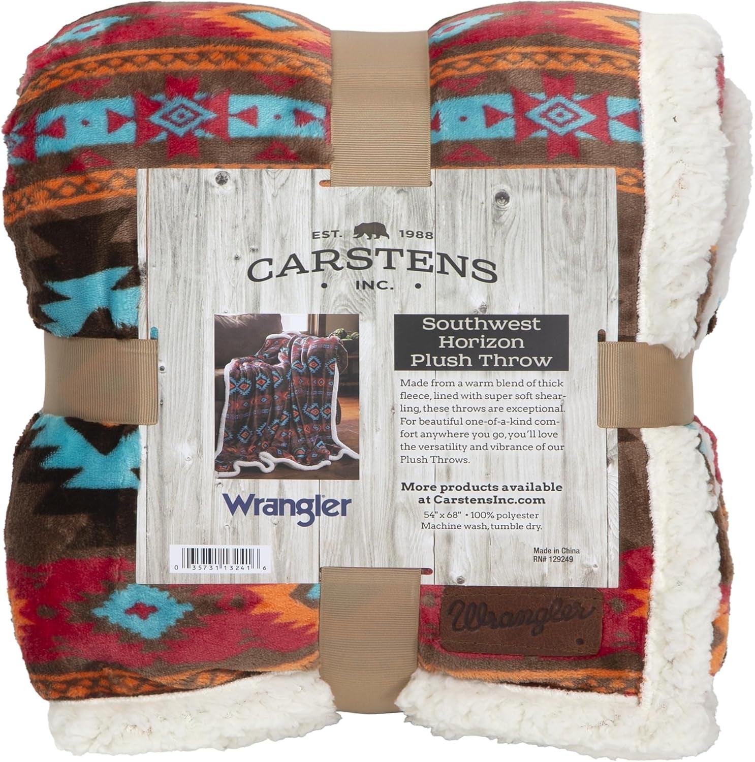CARSTENS, INC. Wrangler Ultra Premium Throw Deka, Super Soft, Sherpa Fleece, Oversized, 137,2 x 172,7 cm, Southwest Horizon Postele a deky Carstens, Inc. Southwest horizon
