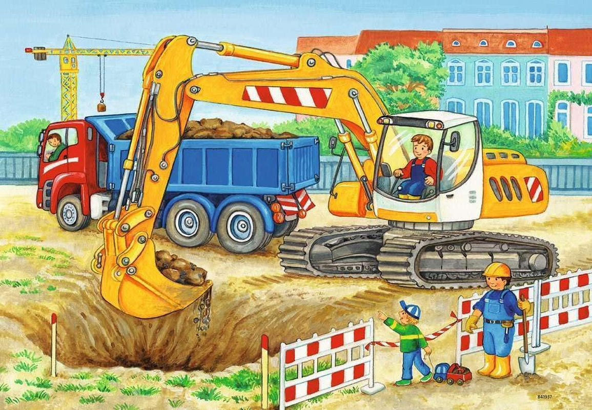 Ravensburger Puzzle pro děti - 07616 Staveniště a farma - Puzzle pro děti od 3 let, s 2X12 dílky Puzzle Naty Shop