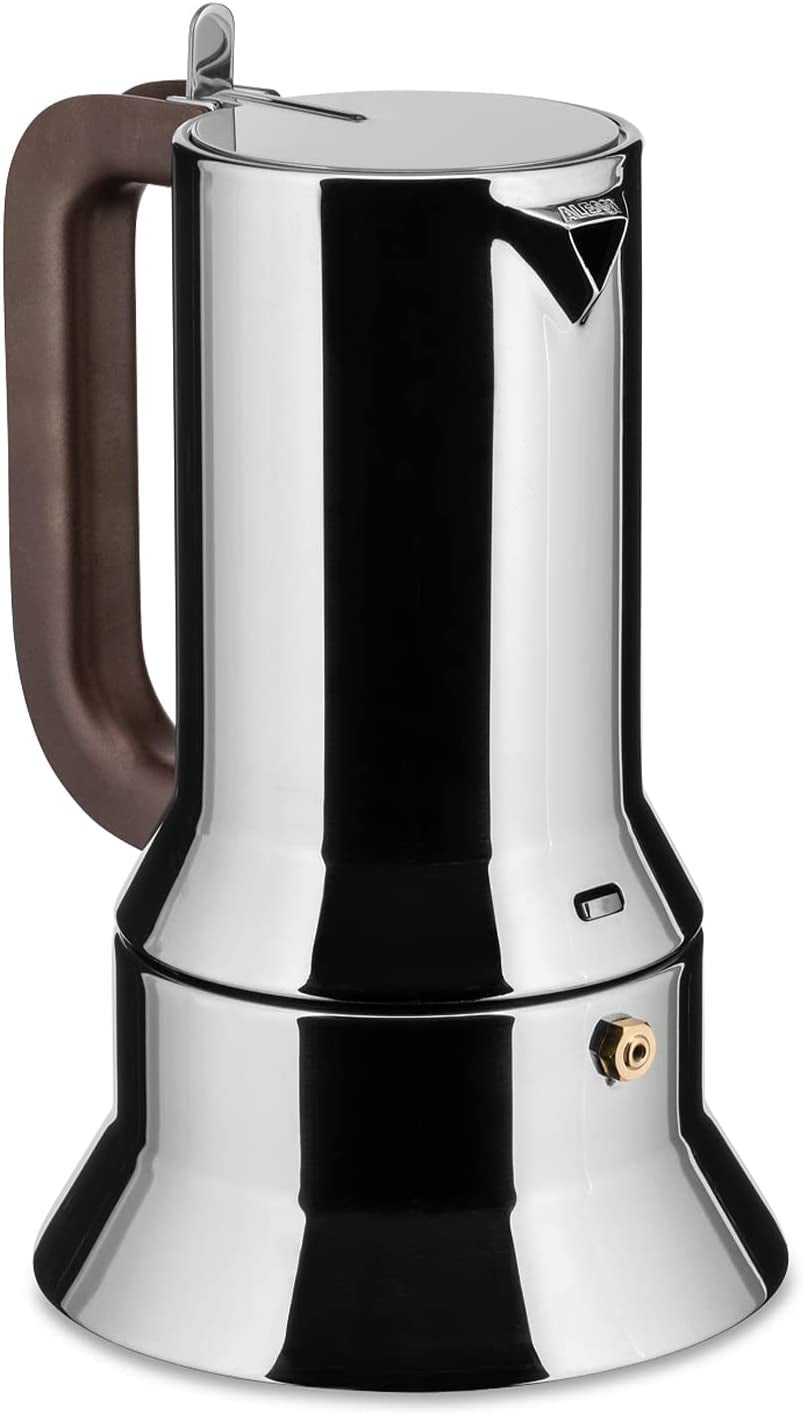 Alessi 9090/6 Espresso se 6 šálky na indukci, nerezová ocel, stříbrná, 15,5 x 13,5 x 27 cm