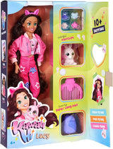 Simba 105953975 - Kawaii Hi Dress-Up Panenka Lucy (26 cm) - Kloubová kadeřnická panenka, králičí panenka s dlouhými vlasy a doplňky Hračka pro 4 roky a více
