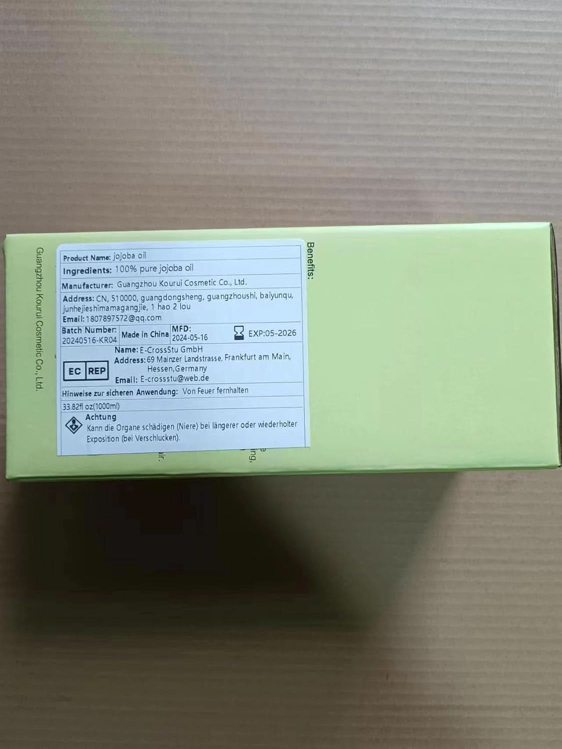 Bio jojobový olej 1 litr, 100% čistá kosmetika a kosmetika Naty Shop