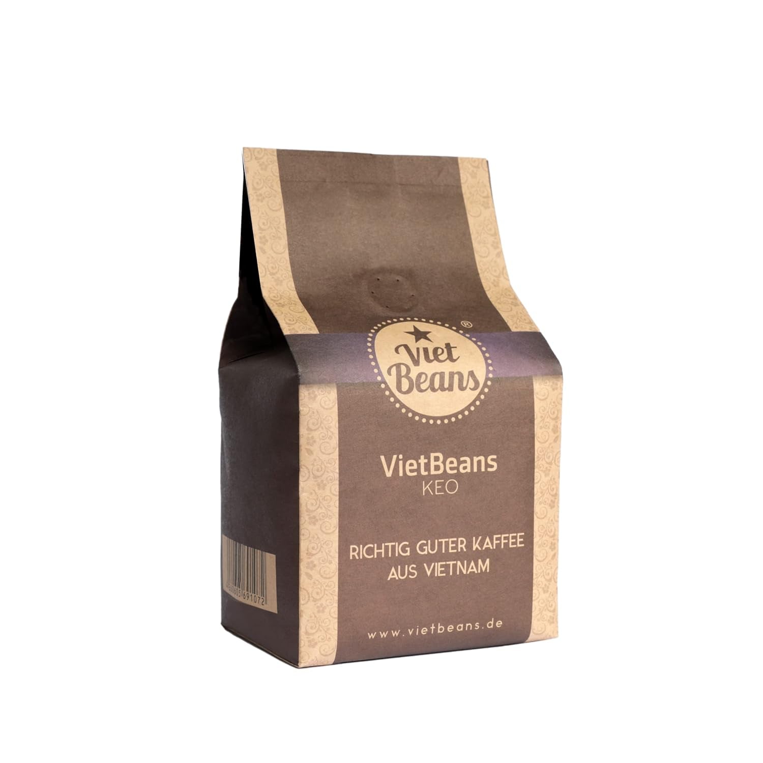 VietBeans KEO - Schokoladiger Kaffee - Ganze Kaffeebohnen - Geröstet na másle, whisky a rumu - Intensive Schoko-Geschmack - Aroma: Čokoláda - 250 g