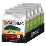 Tassimo Kapseln Jacobs Caffè Crema Classico XL, 5 x 16 polštářků, 80 kávových kapslí