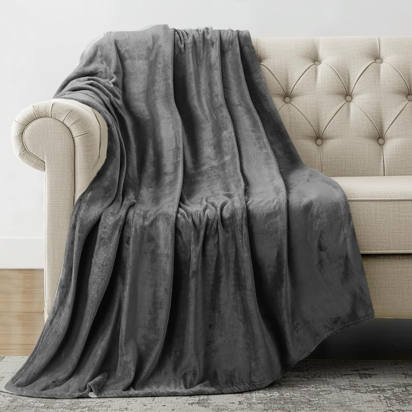 Povlečení Utopia Kuschelige Fleecedecke [228X228 cm, šedá] Weiche, Leichte, Warme Flauschige Decke Kuschelige Und Atmungsaktive Decken Für Bett Sofa Couch