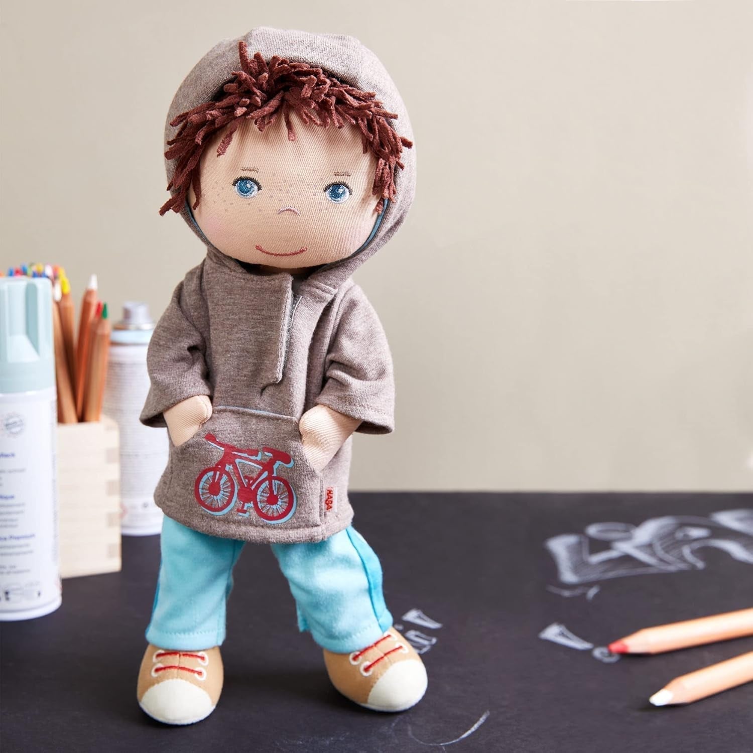 HABA 306528 - Panenka Lian - Plyšová panenka pro děti od 18 měsíců na hraní a objímání z měkkých materiálů - Velikost: 30 cm Naty Shop Dolls