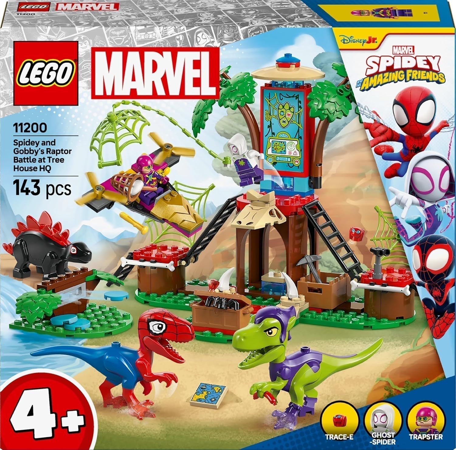 LEGO Marvel Showdown at the Treehouse: Spidey-Rex vs. Gobby-Raptor, Dinosauří sada na stavění a hraní, Hračka Dinosauří dárek pro chlapce a dívky 4+, Spidey a jeho super přátelé 11200 stavebnic Besuche den LEGO-Store