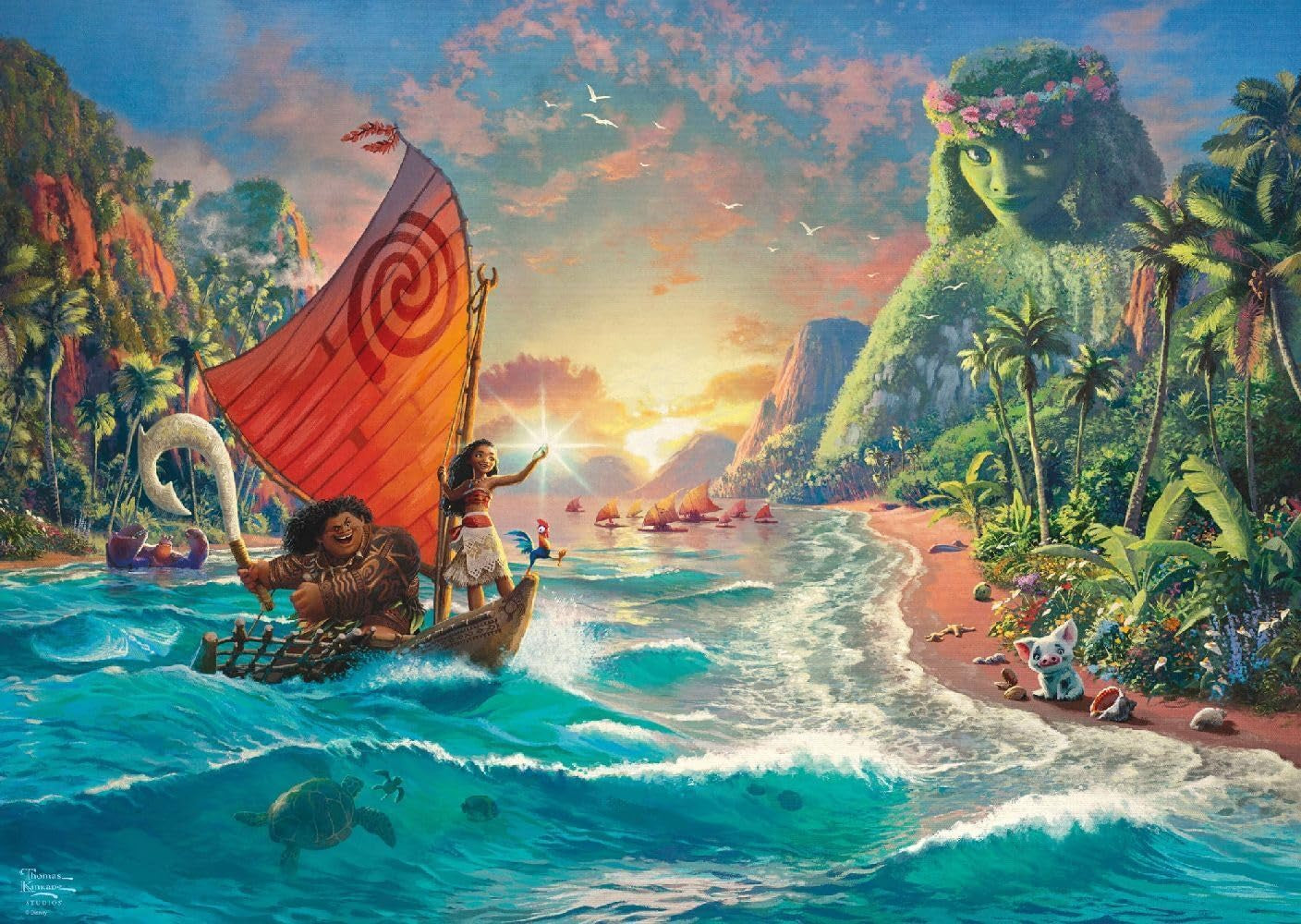 Schmidt Spiele 58030 Thomas Kinkade, Disney, Vaiana, Moana, skládačka 1000 dílků, normální, černá, bílá Puzzle Naty Shop