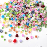 300 Stück Niedlich Blume Přívěsky na nehty, 3D pryskyřice Květinová Camelie Rose Nägel Charms Mit Perle, Gemischt Größe Bunte Flower Nägel Deko Für Frauen Nail Art Zubehör