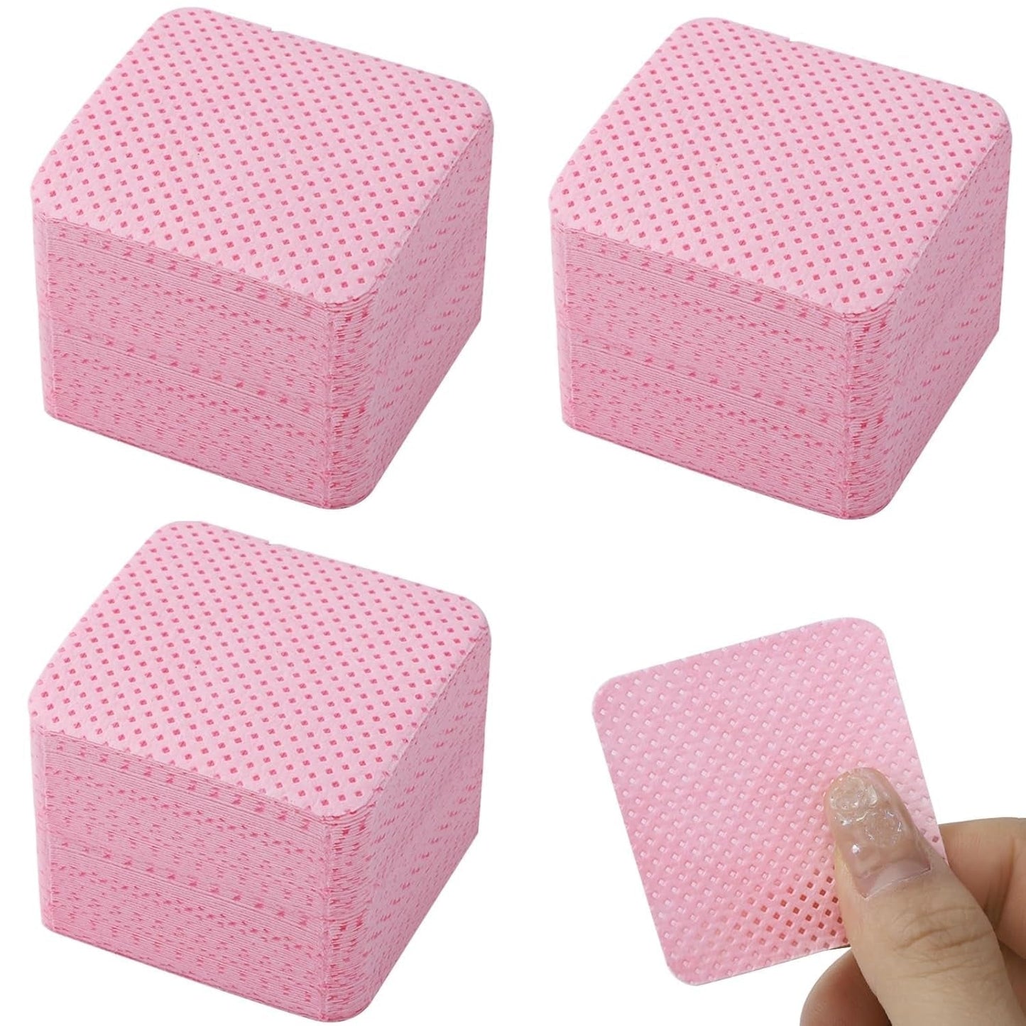 300 Stück Nagellackentferner Pads, Fusselfreie Nägel Wattepads Für Nägel Nagellackentferner Ubrousky na nehty Cleaner Gelnägel - Rosa