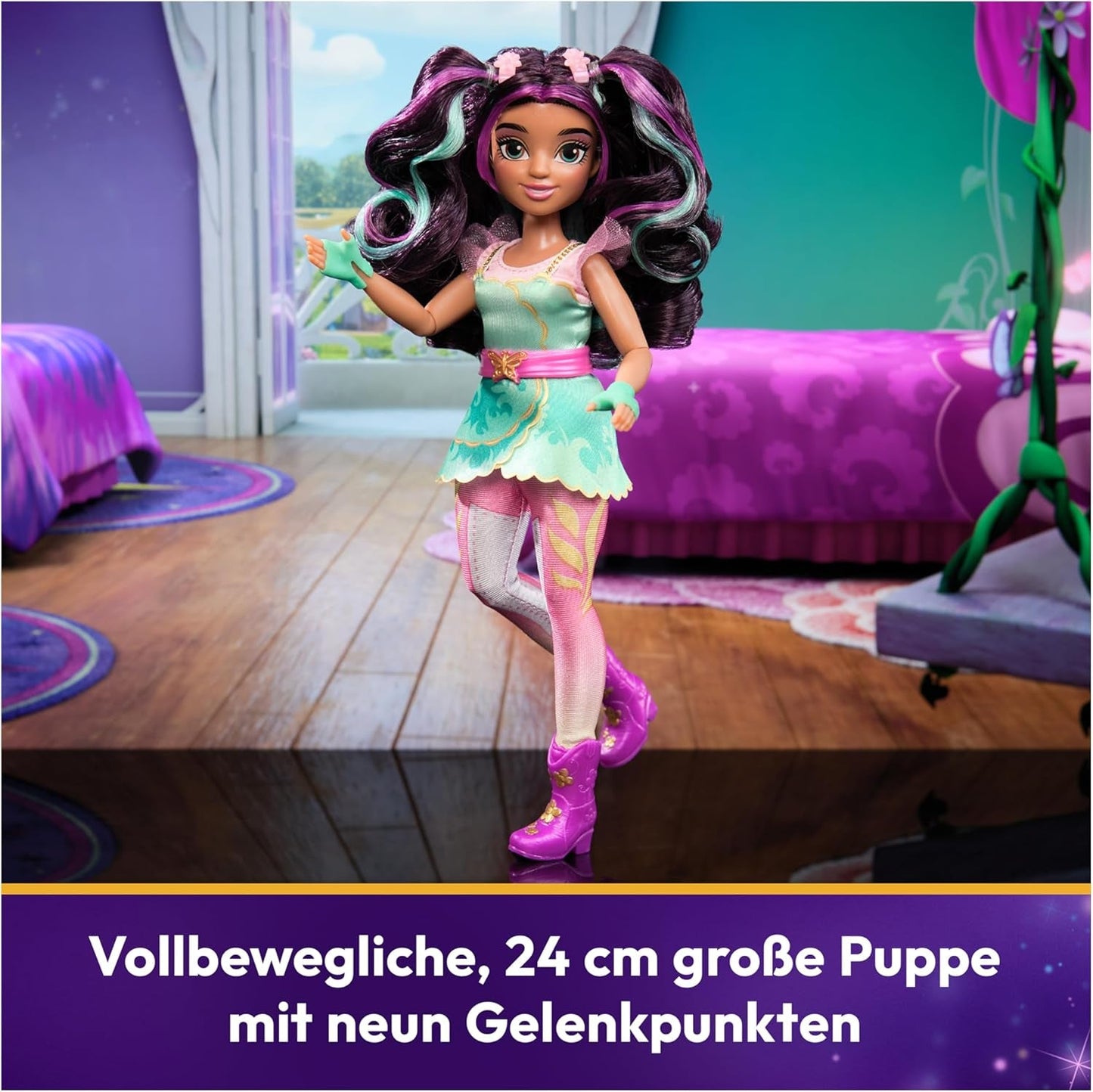 Unicorn Academy Ankleidepuppe Ava - originální loutka pro věrné Netflix-Serie, 24 cm groß and mit 7 Doplňky pro fantasievolles Rolenspiel, pro Kinder ab 4 Jahren
