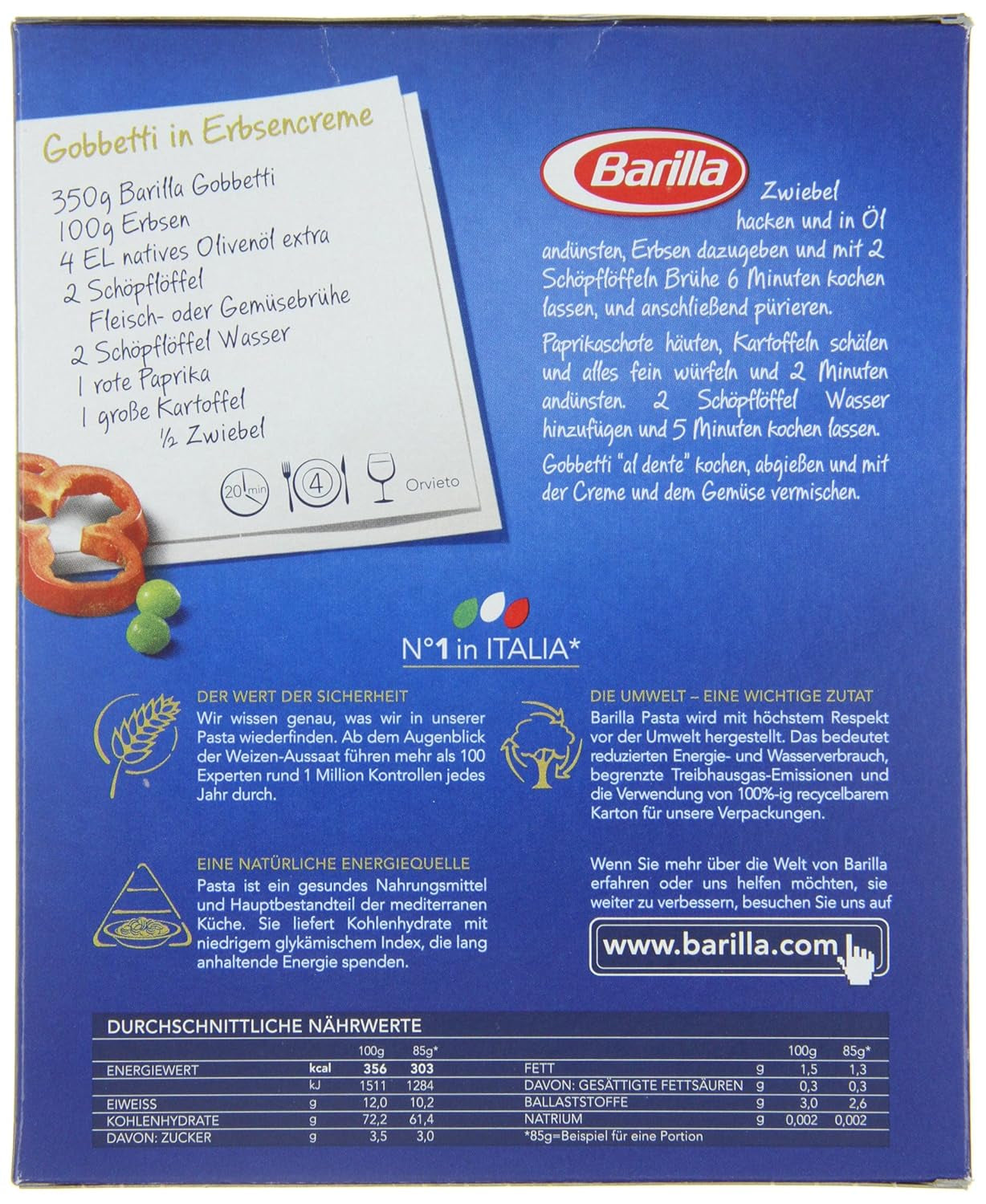 Pasta Barilla Classic Gobbetti no. 51 z tvrdé pšenice, vždy al dente (1 x 500 g)