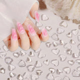 3D přívěšky na zdobení nehtů srdce, 320 Stück Niedliche Klar Acryl Herz Přívěsky na nehty, Flatback Heart Nagel Strasssteine ​​​​4Mm 6Mm 8Mm Harz Nagelkunst Dekorationen for Frauen Mädchen DIY Maniküre Zubehör (4Mm)6Mm 8