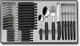 Victorinox Swiss Classic, profesionální příbory, 24 kusů, extra ostrá čepel, zoubkovaný okraj, nerezová ocel Naty Shop Single