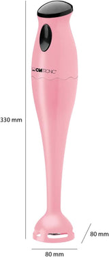 Clatronic Stabmixer/Pürierstab/Blender/Stab-Mixer/Stick/Mixstab SM 3577; Edelstahl-Schlagmesser; Für Smoothie, Kürbispüree, Babybrei, Milchshake; Mit Mixbehälter (500 ml); 180 wattů; Pink Kitchen Naty Shop