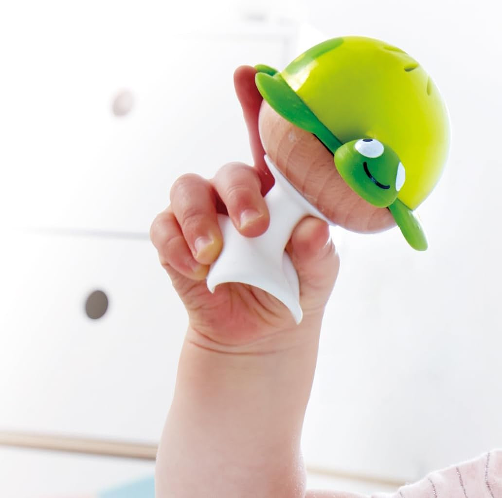 Sada chrastítek s přísavkou Hape | Tři zvířata s prvky kousacího kroužku, želva, chobotnice a velryba | Učící hračka od 0 měsíců Bebe Toys Naty Shop