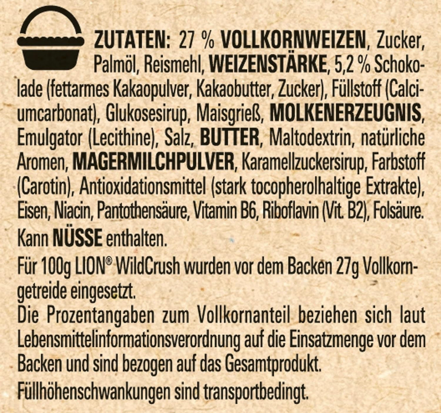 Nestlé LION WildCrush Čokoládová karamelová snídaňová cereálie 8 balení (8 x 360 g)