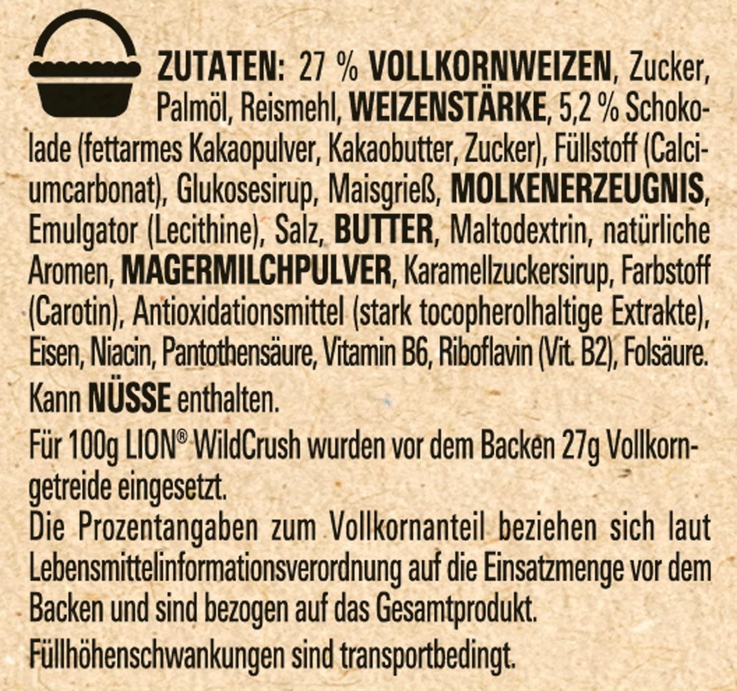 Nestlé LION WildCrush Čokoládová karamelová snídaňová cereálie 8 balení (8 x 360 g)