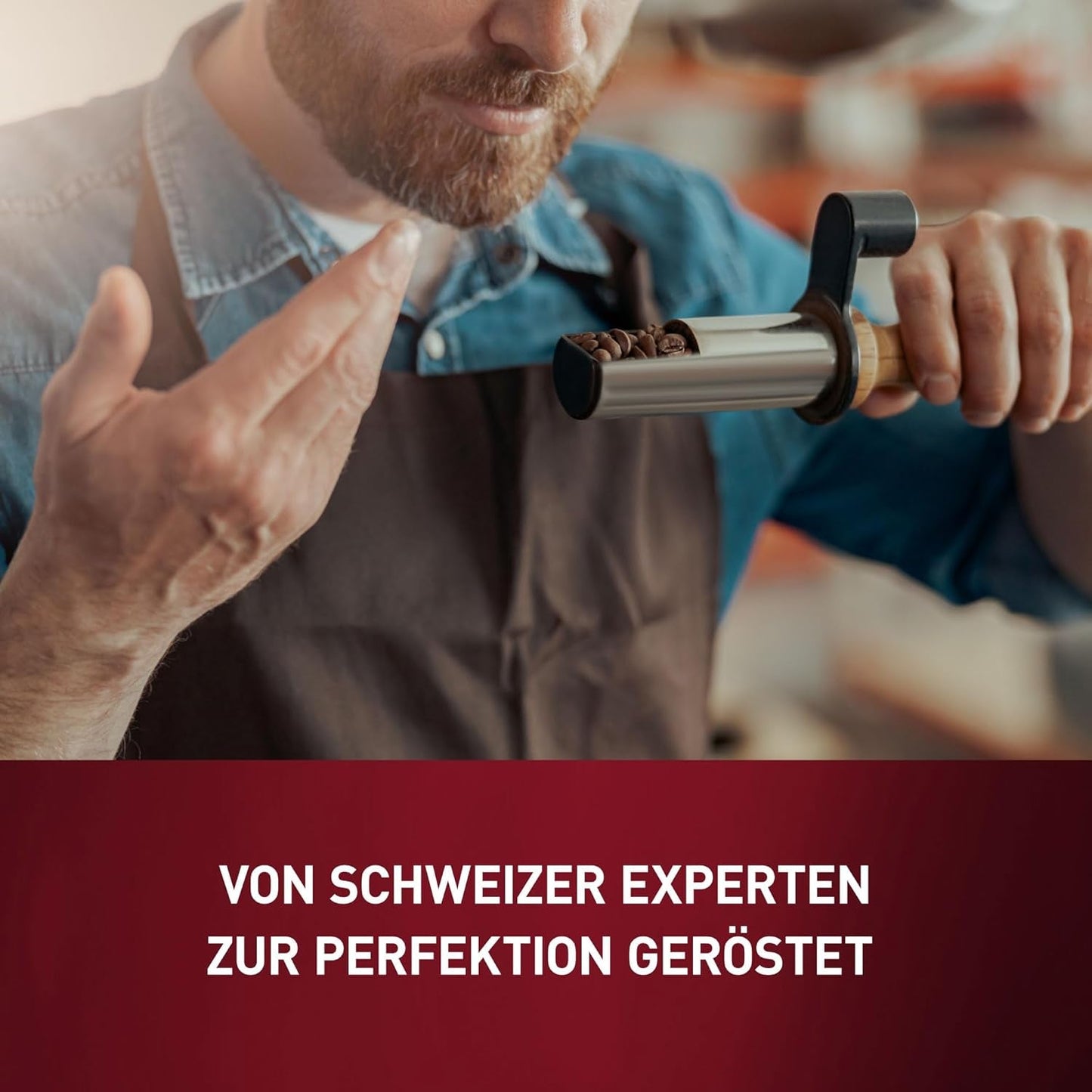 Schwiizer Schüümli Crema jemná, 100% prémiová kávová zrna Arabica, ovocná a ořechová, pro plně automatické kávovary, 2/5 síla, lehce pražená, certifikováno Rainforest Alliance, 1 kg (balení 2 ks)