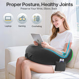 Polštář na hraní a čtení, Polštář na čtení na postel/gauč/na podlahu, Polštář na krmení/háčkovaný polštář s velkým ergonomickým herním polštářem, Polštář pro hráče pro iPad/Laptop – černý