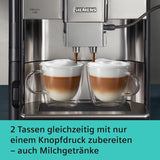 Automatický espresso kávovar Siemens EQ.6 plus s700 TE657503DE, na mnoho kávových specialit, napěňovač mléka, keramický mlýnek, dvojitá funkce kávy, proti vodnímu kameni, automatické čištění párou, 1500 W, nerez