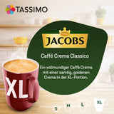 Tassimo Kapseln Jacobs Caffè Crema Classico XL, 5 x 16 polštářků, 80 kávových kapslí