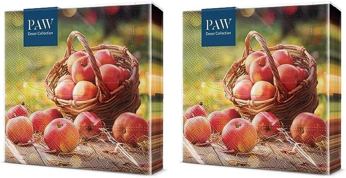 PAW - 3vrstvé ubrousky (33 X 33 cm) I 20 kusů I Ideální na narozeniny, večírky, rande I Podzimní dekorace na stůl I Barevné papírové ubrousky - Slunečnicové žluté lístky I Tančící slunečnice