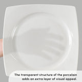 Sada bílého nádobí Karaca Jamie pro 12, 52 kusů - Elegantní porcelánové nádobí pro 12 | Zahrnuje talíře, šálky, misky |