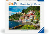 Ravensburger Puzzle 12000201 - Jezero Como, Itálie - 500dílné puzzle pro dospělé a děti od 10 let, puzzle na šířku s italskými motivy Puzzle Naty Shop