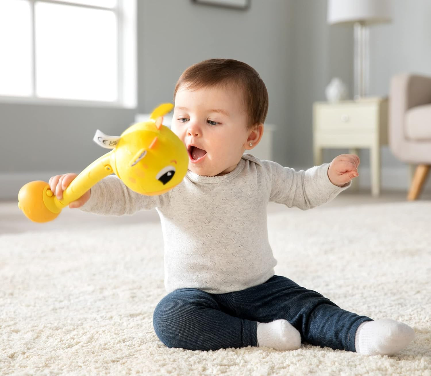 Lamaze L27471 Crazy Giraffe, hračka pro novorozence, barevná senzorická hračka pro miminko, dárek pro nové rodiče, vývojová hračka pro chlapce a dívky od 12 měsíců Baby Toys Naty Shop