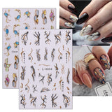 JMEOWIO Nálepka na nehty Marmor Französische Spitze 10 Blatt Nálepka na nehty Selbtklebend Nagelaufkleber Bunt Dekoration Nageldesign Zubehör