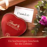 Lindt Čokoláda ze srdce | 30 g | 6 pralinek v Marc de Champagne, Coeur à l'Orange, křupavá mléčná čokoláda, pomerančový marcipán v krásné krabičce ve tvaru srdce | Čokoládový dárek | Čokoládový dárek