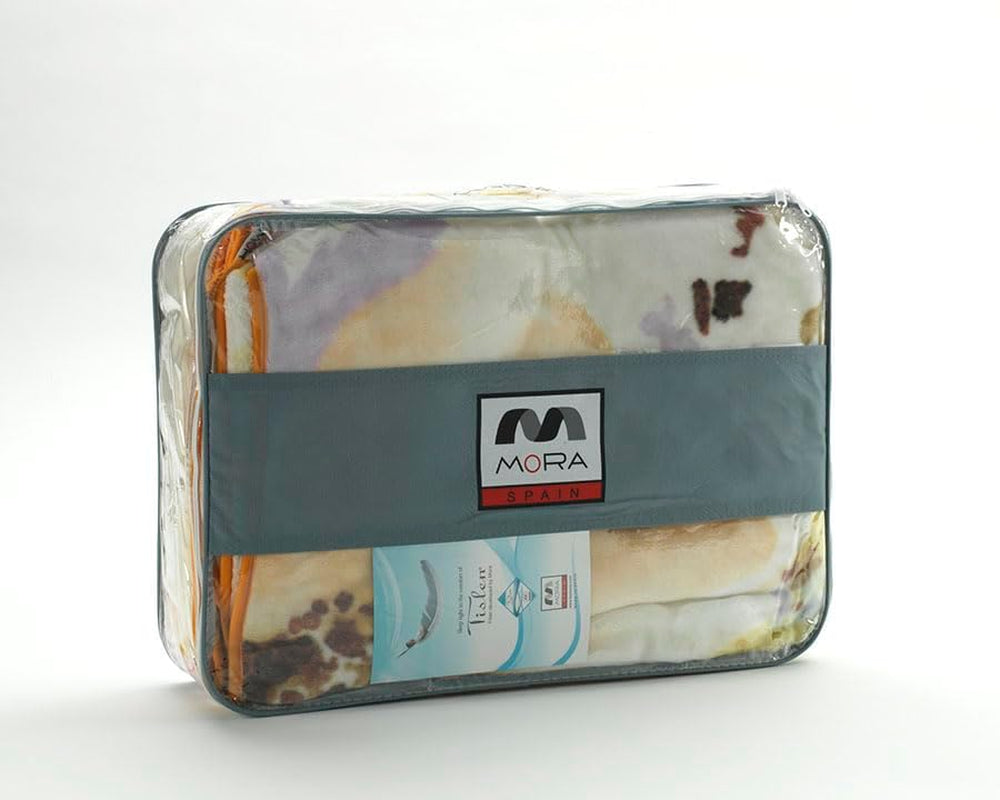 MANTAS MORA Potištěná přikrývka, velký objem, 100% polyester, 450 G/M², měkká, na podzim/zimu, Design Harmony K60, 260 X 240 cm, do postelí 160/180 cm, modrá Přikrývky a přikrývky Naty Shop