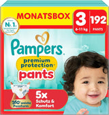 Pampers Premium Protection Pants velikost 5, 144 plen, 11 kg - 17 kg, s 360° nastavením a měkkými manžetami proti vytečení pro optimální pohodlí a ochranu