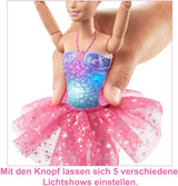 Panenka Barbie Dreamtopia Magic Light Ballerina s růžovým Tutu a blond vlasy, 5 světelných a zvukových efektů, pohyblivá Barbie, 3 roky a více, panenky Naty Shop HLC25