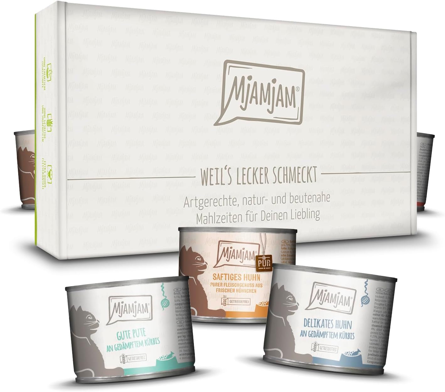MjAMjAM - Prémiové mokré krmivo pro kočky - Delicious Box 12 balení (12 x 200 g) Bez obilovin s extra masem